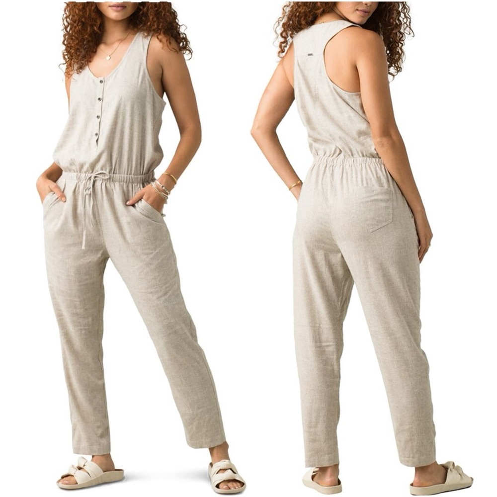 PRANA | Womens Nani Jumper Woven Hemp Blend Jumpsuit